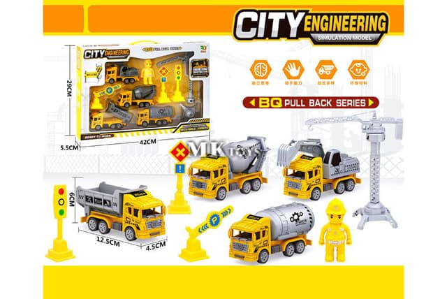 סט כלי תחבורה עבודה גודל אריזה 42X29.5 ס"מ אתר אטרקציה