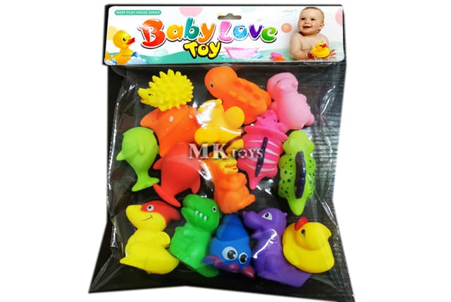 סט 15 חיות צפצפה לאמבטיה גודל אריזה 27X24.5 ס"מ אטרקציה