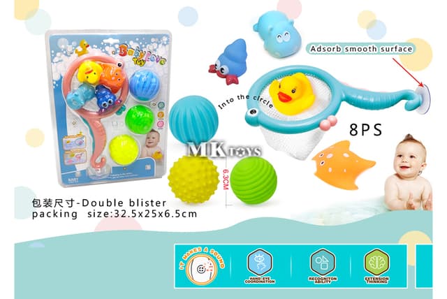 סט משחקים לאמבטיה גודל אריזה 32.5X24.5 ס"מ אטרקציה