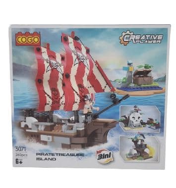 משחק הרכבה COGO ספינת פיראטים 260 חלקים דגם 3071אתר אטרקציה
