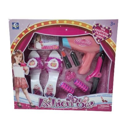 סט יופי נעלי עקב ופן לילדות גודל אריזה 33.5X30ס"מאטרקציה