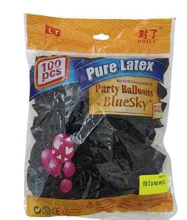 חבילת 100 בלונים בצבע שחור מטאלי קונים רק באטרקציה מהיבואן לצרכן