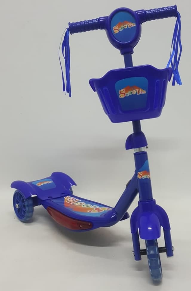 קורקינט 3 גלגלים מנגן ומדליק אורות - כחול קונים רק באטרקציה מהיבואן לצרכן