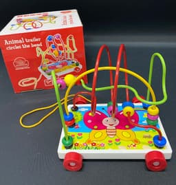 משחק עץ לפעוטות מבוך חרוזים- 10*16 קונים רק באטרקציה מהיבואן לצרכן