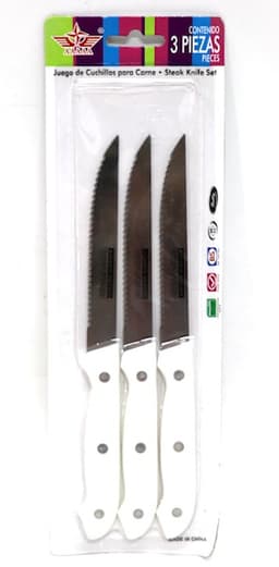 סט 3 סכינים משוננות - לבן קונים רק באטרקציה מהיבואן לצרכן