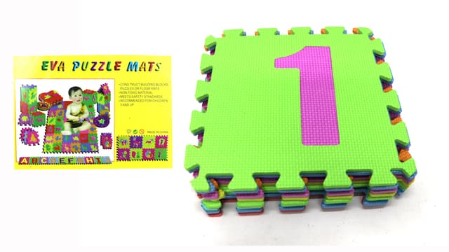 פאזל ספוג צבעוני 10 קוביות - מספרים, פאזלים במגוון דגמים