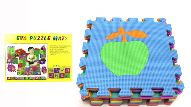 פאזל ספוג צבעוני 10 קוביות - פירות וירקות קונים רק באטרקציה מהיבואן לצרכן