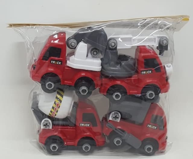 סט 4 משאיות לפירוק והרכבה קונים רק באטרקציה מהיבואן לצרכן