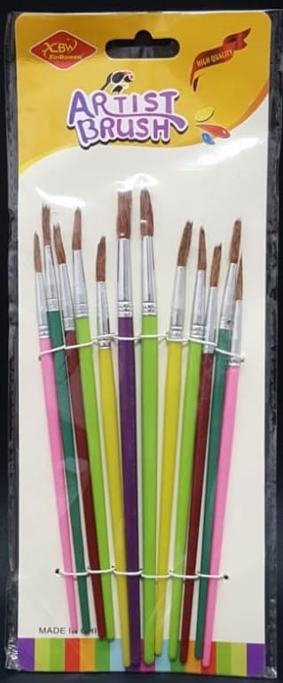 חבילת 12 מכחולים צבעוניים קונים רק באטרקציה מהיבואן לצרכן