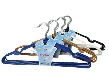 סט 10 קולבים מתכת ציפוי סיליקון במבחר צבעים