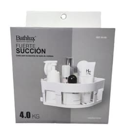 מדף וואקום פינתי לאחסון כלי רחצה / קרמים - צבע לבן אטרקציה