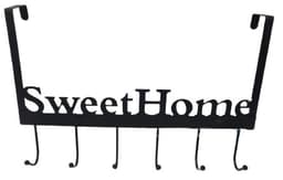 קולב מעוצב SWEET HOME עם 6 ווים לתליה שחור 42X27 ס"מ קונים רק באטרקציה מהיבואן לצרכן