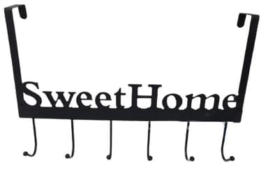 קולב מעוצב SWEET HOME עם 6 ווים לתליה שחור 42X27 ס"מ קונים רק באטרקציה מהיבואן לצרכן
