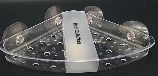 מדף פינתי פלסטיק שקוף מחורר עם 4 וואקומים באטרקציה אונליין