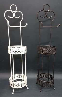 מעמד מתכת לאחסון נייר טואלט - שמנת