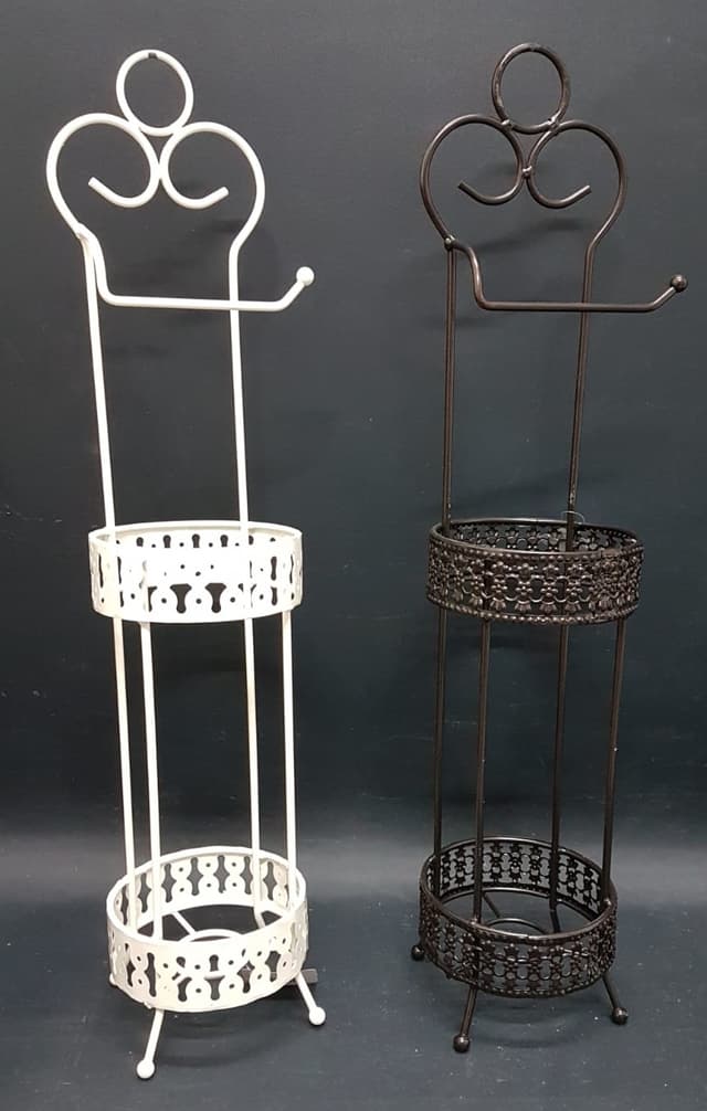 מעמד מתכת לאחסון נייר טואלט - שמנת