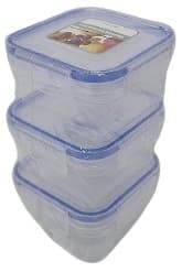 סט 3 קופסאות מרובעות עם סגירה הרמטית - 200 מ"ל כל אחת קונים רק באטרקציה מהיבואן לצרכן