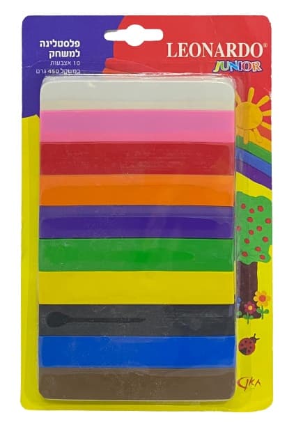 פלסטלינה 10 אצבעות בצבעים שונים כ - 450 גרם גודל אריזה קונים רק באטרקציה מהיבואן לצרכן