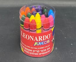 מארז 24 צבעי קריון בקופסה לאונרדו, אביזרי ציור ויצירה