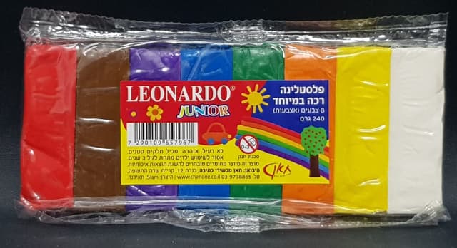 פלסטלינה רכה במיוחד - 8 צבעים 240 גרם באטרקציה אונליין