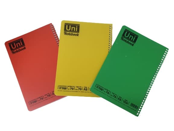 סט 3 מחברות ספירלה שורה A5 קונים רק באטרקציה מהיבואן לצרכן