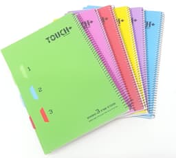 מחברת ספירלה גדולה 3 נושאים עם חוצצים- שורה TOUCH קונים רק באטרקציה מהיבואן לצרכן