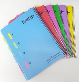 מחברת ספירלה גדולה 4 נושאים עם חוצצים- משובץ TOUCH קונים רק באטרקציה מהיבואן לצרכן