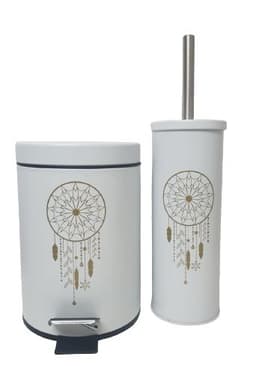 סט פח אשפה ומברשת לשירותים במבחר צבעיםאתר אטרקציה