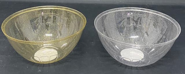 קערה מפלסטיק עם נצנצים זהב/כסף 12, קערות פלסטיק מעוצבות