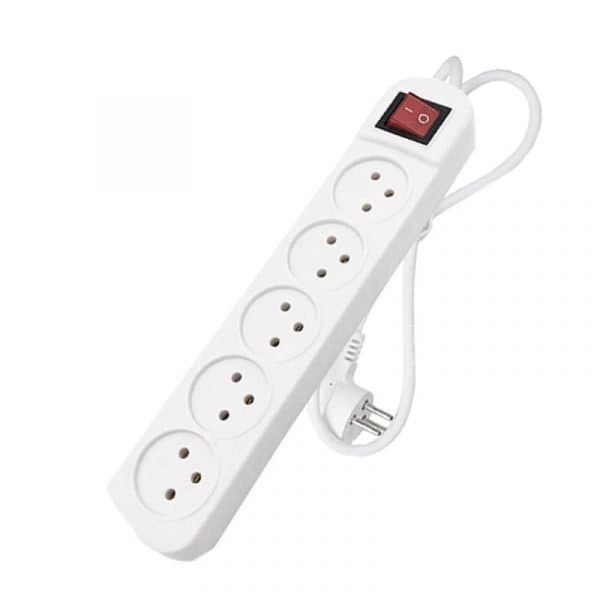 רב שקע עם מפסק 5 שקע