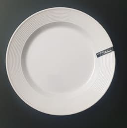 צלחת מלמין איכותית עיקרית דגם פסים 28 ס"מ לבןאתר אטרקציה