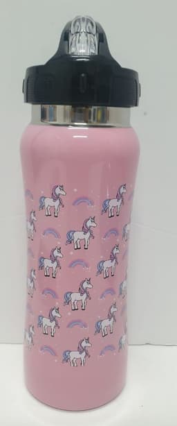 בקבוק שתיה נירוסטה עם פיה מתקפלת 600 מ"ל - חד קרן קונים רק באטרקציה מהיבואן לצרכן