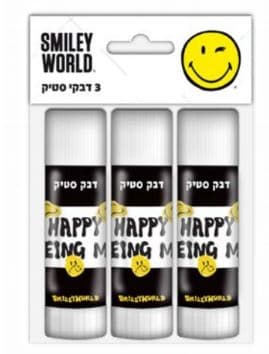 סט 3 דבק סטיק סמיילי קונים רק באטרקציה מהיבואן לצרכן