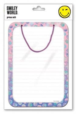 לוח מחיק דו צדדי 30X21 ס"מ דגם סמיילי ורוד אתר אטרקציה