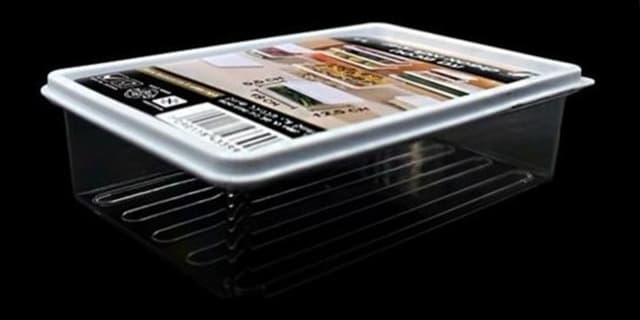 קופסא אקרילית עם מכסה 1 ליטר. מלבני