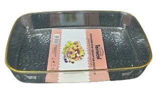 קערות הגשה אקריליק מלבני יוקרתי מוזהב עמוקות 21*