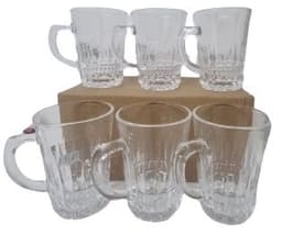 סט 6 כוסות מעוטרות עם ידית זכוכית 160 מ"ל באתר אטרקציה
