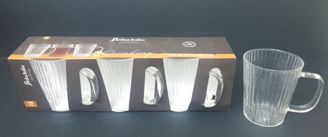 שלישיית כוסות זכוכית בורוסיליקט פסים 310 מ"לבאטרקציה אונליין