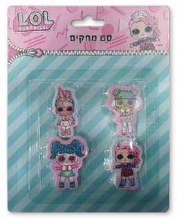 סט 4 מחקים LOL קונים רק באטרקציה מהיבואן לצרכן