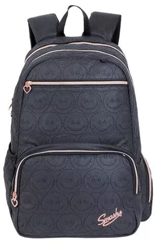 תיק גב מעוצב סמיילי שחור ברונזהאתר אטרקציה מהיבואן לצרכן