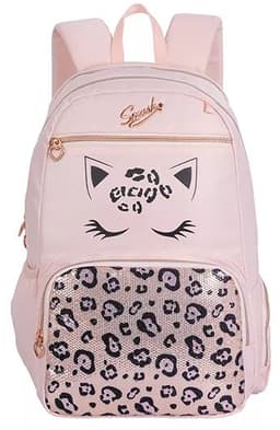 תיק גב מעוצב ריסים ורוד מנומר