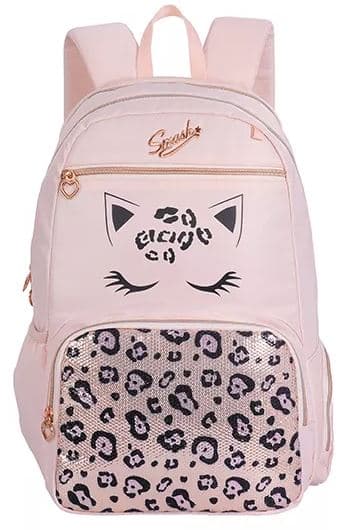 תיק גב מעוצב ריסים ורוד מנומר