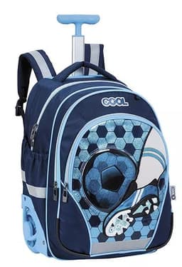 תיק טרולי - כדורגל צבע כחול מנצנץ עם קלמר קונים רק באטרקציה מהיבואן לצרכן