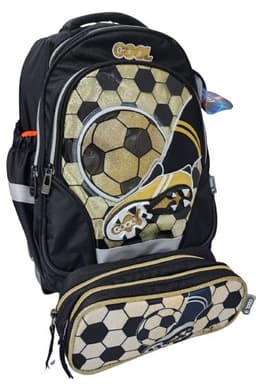 תיק טרולי - כדורגל צבע שחור זהב מנצנץ עם קלמר קונים רק באטרקציה מהיבואן לצרכן