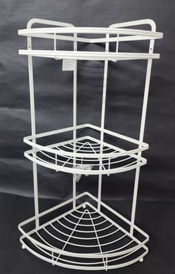 מתקן תליה פינתי לכלי רחצה 3 קומות 58.5X31X25 ס"מ שחור