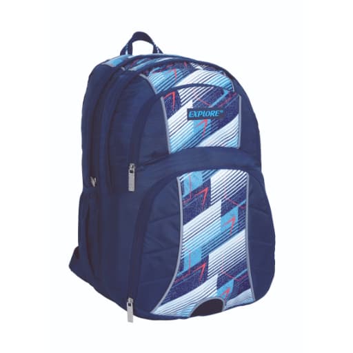 תיק גב אקספלור 2 ב1 תפרים שחור תכלת אפור באטרקציה אונליין מהיבואן לצרכן