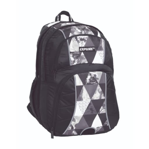 תיק גב אקספלור 2 ב1 תפרים שחור אפור שחור באטרקציה אונליין מהיבואן לצרכן
