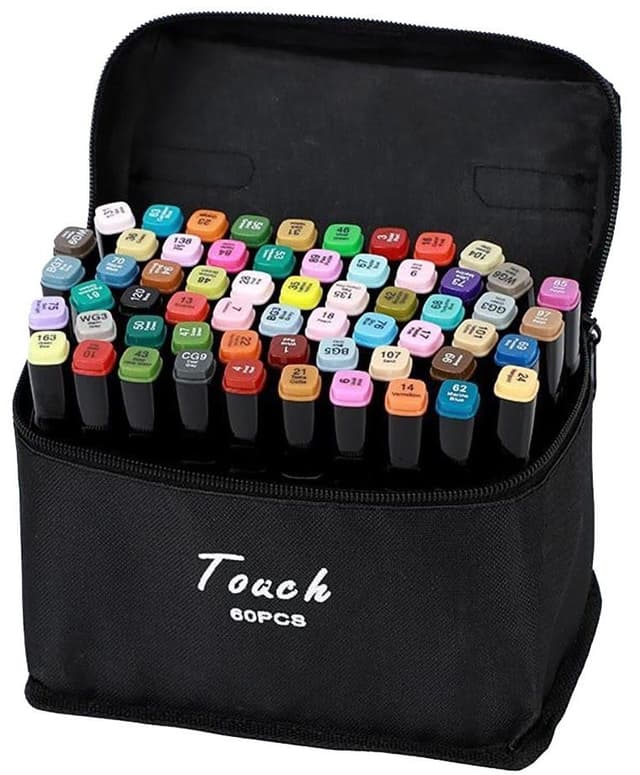 סט סקצ' 60 טושים מרקר דו צדדיים קונים רק באתר אטרקציה