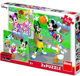 מיקי מאוס - 3 פאזלים 55 חלקים, מגוון פאזלים ממותגים