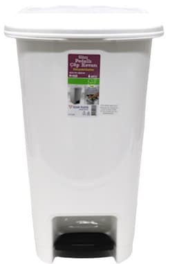 פח אשפה דוושה מלבן 15 ליטר - לבן קונים רק באטרקציה מהיבואן לצרכן